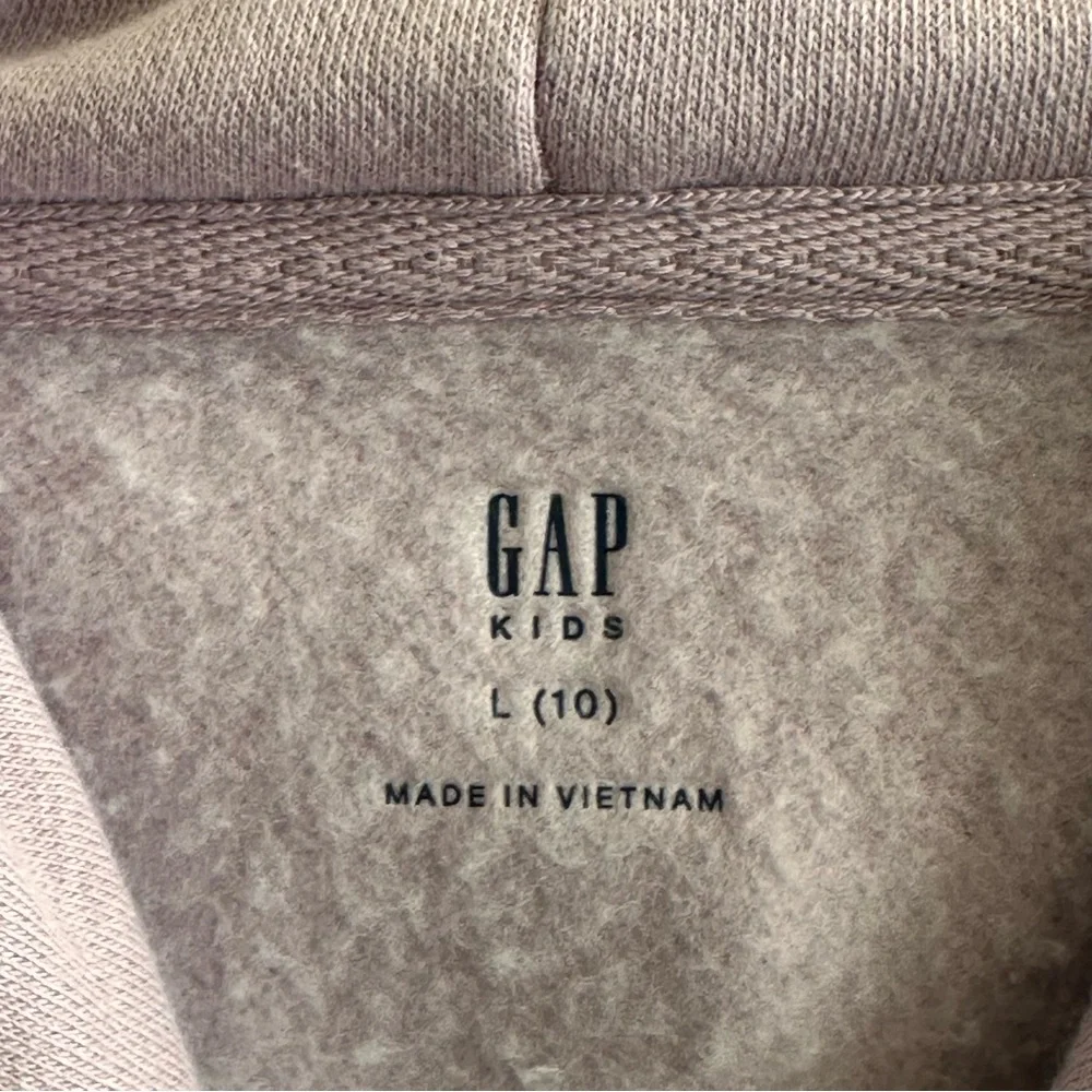 GAP Kids Light Purple Logo Heart Fleece Hoodie Girl’s Size Large 10
